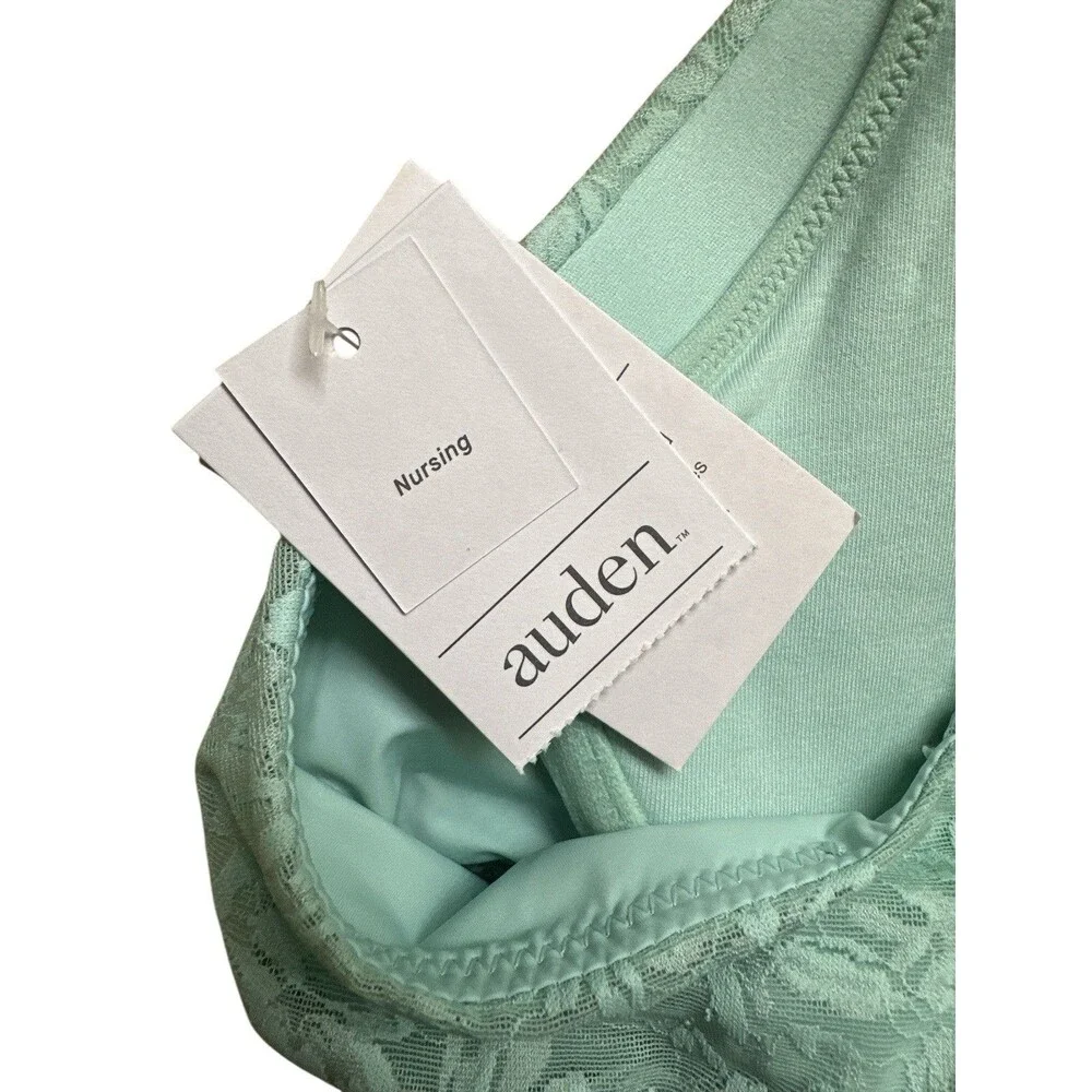 NWT Auden 36DD Green Lace Lightly Lined Full Coverage NURSING Bra Underwire